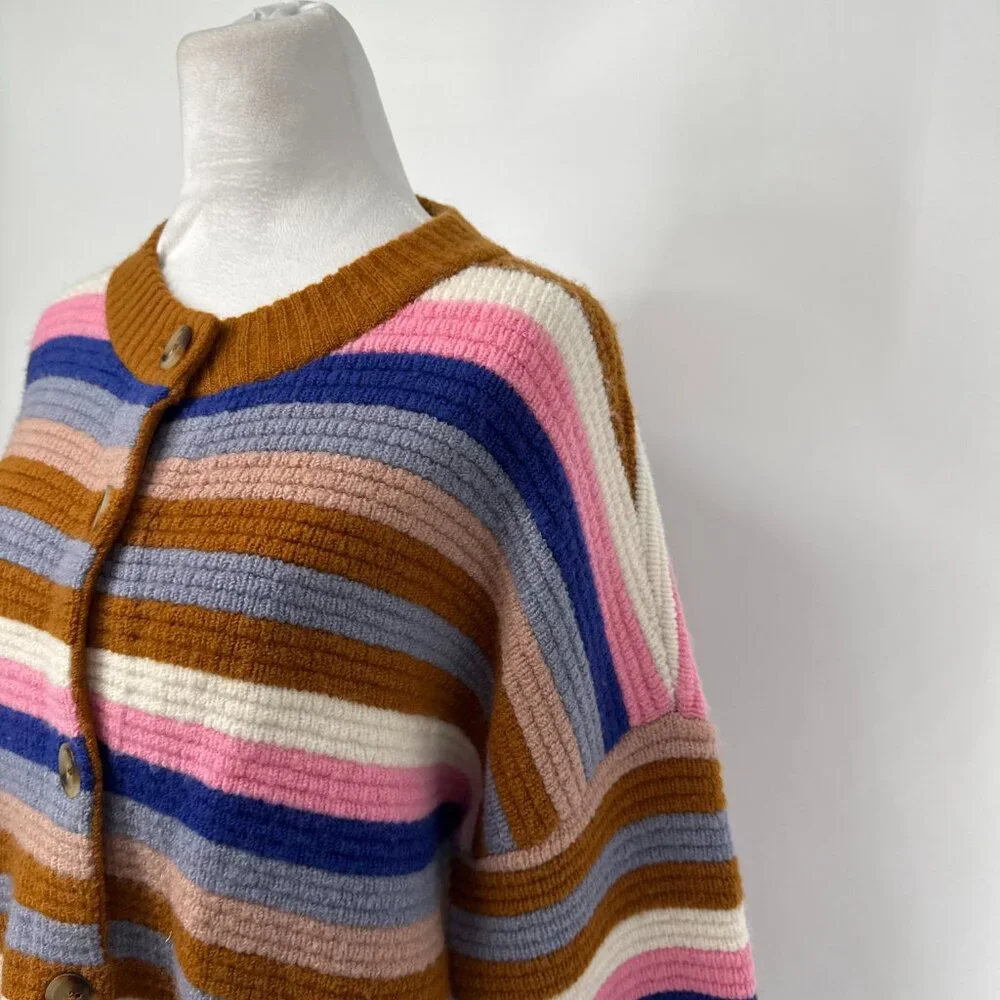 Madewell Striped Springview Sweater Cardigan Size S - Picture 5 of 13